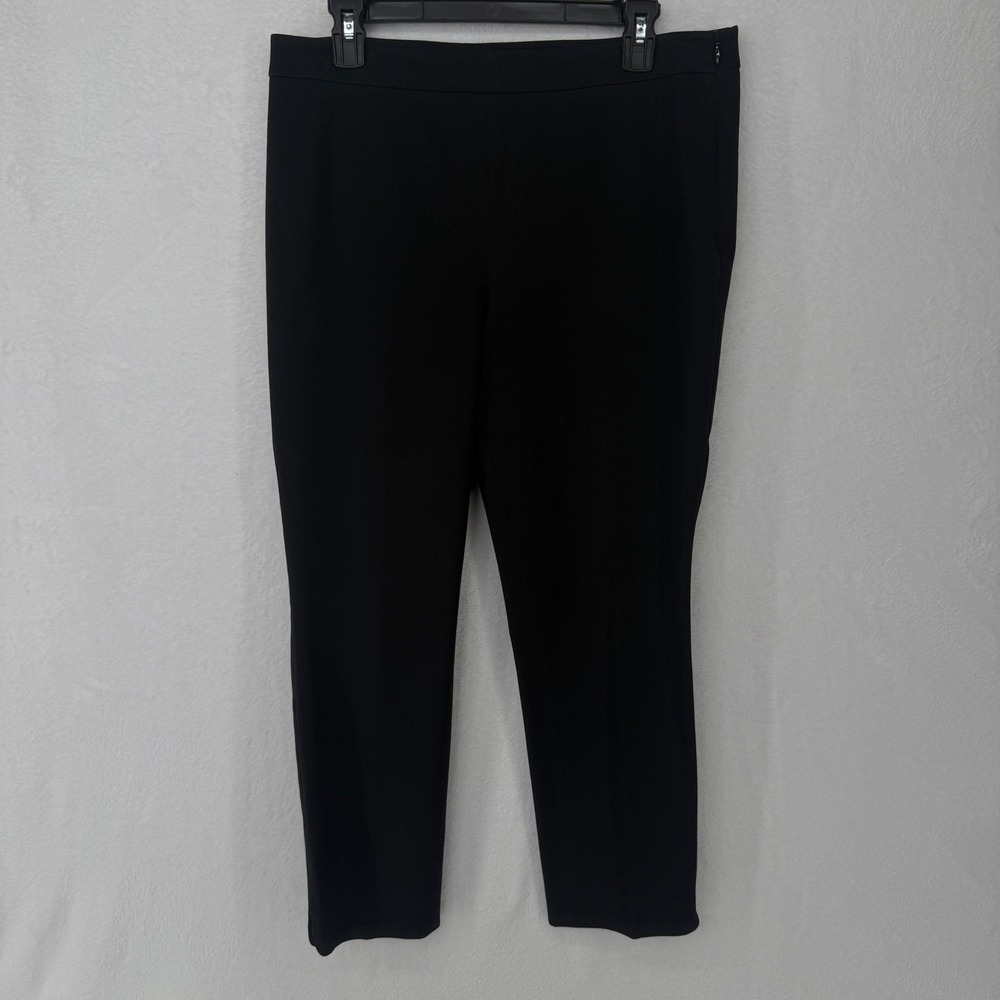 Talbots Chatham Ankle Pants Women 10P Black Side Zip Career Trousers